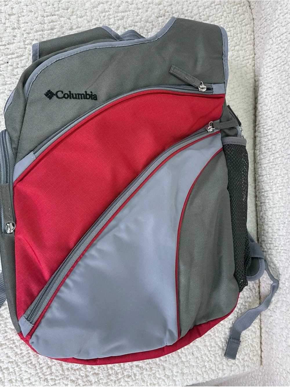 Columbia Great Escapade Backpack Diaper Bag Gray Red Insulated Organizer
